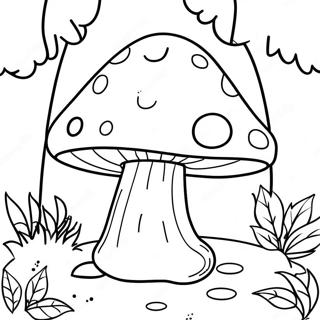 Whimsical Mushroom Gnome In The Forest Coloring Page 22963-18139