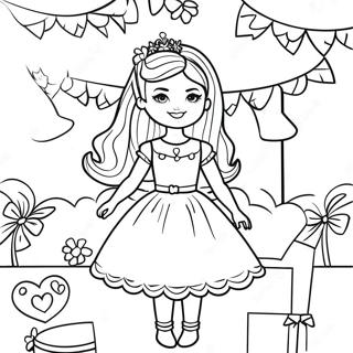 Barbie Birthday Coloring Pages