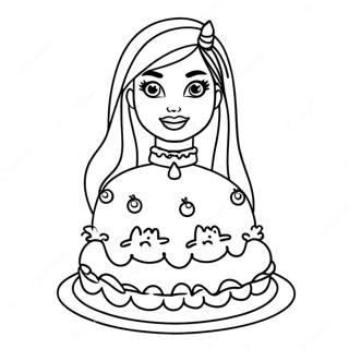 Barbie Birthday Coloring Pages