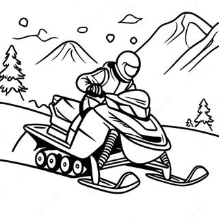 Fast Snowmobile Racing Coloring Page 23093-18247