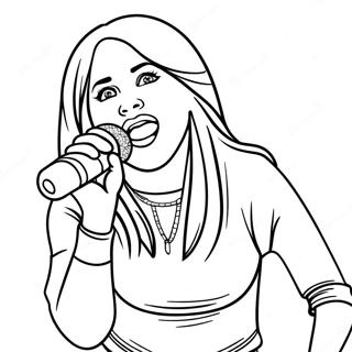 Hannah Montana Singing On Stage Coloring Page 23103-18238