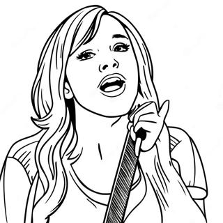 Hannah Montana Singing On Stage Coloring Page 23103-18239