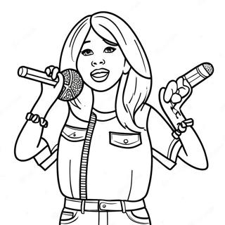 Hannah Montana Singing On Stage Coloring Page 23103-18240