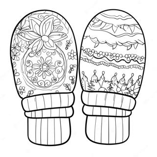 Colorful Winter Mittens Coloring Page 23133-18271