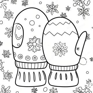 Colorful Winter Mittens Coloring Page 23133-18272