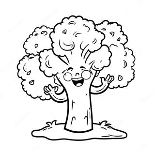 Happy Broccoli Character Coloring Page 23143-18277