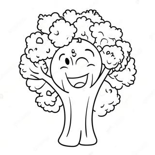 Happy Broccoli Character Coloring Page 23143-18278