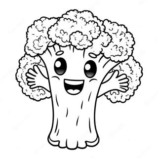 Happy Broccoli Character Coloring Page 23143-18279