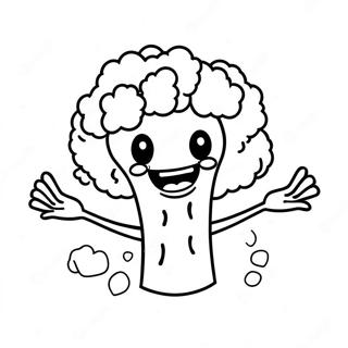 Happy Broccoli Character Coloring Page 23143-18280