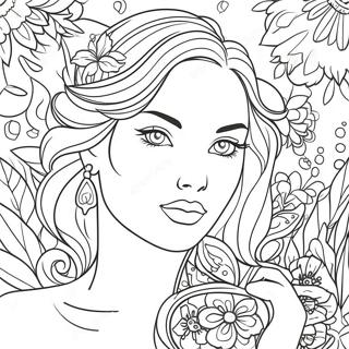 Beautiful Woman Portrait Coloring Page 23153-18281