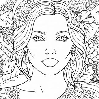 Beautiful Woman Portrait Coloring Page 23153-18282