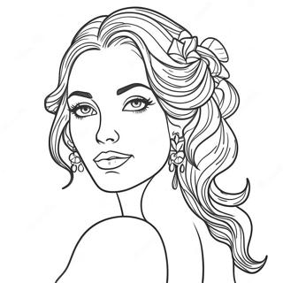 Beautiful Woman Portrait Coloring Page 23153-18283