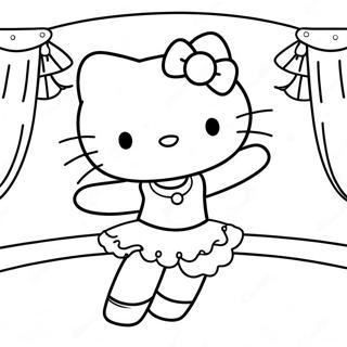 Hello Kitty Ballerina Outline Coloring Pages