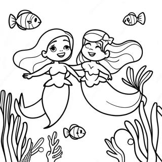 Ariel Sisters Underwater Adventure Coloring Page 23202-18310