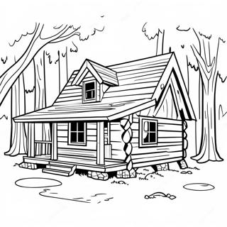 Log Cabin Coloring Pages