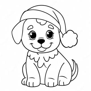 Christmas Puppy Coloring Pages