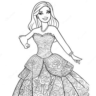 Bibble Barbie In A Sparkly Dress Coloring Page 23293-18398