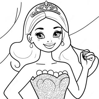 Bibble Barbie In A Sparkly Dress Coloring Page 23293-18399