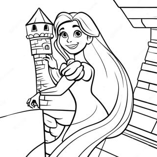 Enchanting Rapunzel In Tower Coloring Page 23313-18418