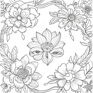 Chinoiserie Blumenmuster Ausmalbild 23322-18431