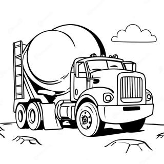 Big Cement Truck On Construction Site Coloring Page 23413-18510