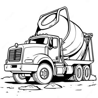 Big Cement Truck On Construction Site Coloring Page 23413-18511