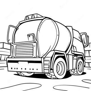 Big Cement Truck On Construction Site Coloring Page 23413-18512