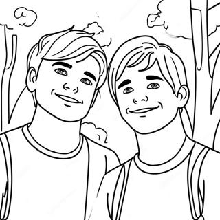 Sam And Colby Adventure Coloring Page 23433-18495