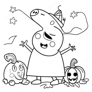 Peppa Pig Halloween Coloring Page 23532-18586