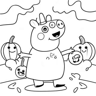 Peppa Pig Halloween Coloring Page 23532-18588