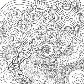 Trippy Geometric Patterns Coloring Page 23643-18683