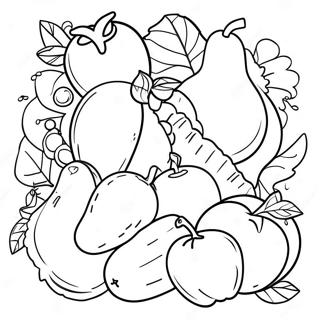 Colorful Fruits And Vegetables Coloring Page 23663-18688