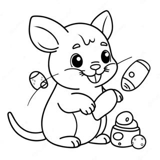 Cute Chinchilla Playing With Toys Coloring Page 23703-18777