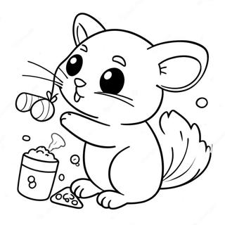 Cute Chinchilla Playing With Toys Coloring Page 23703-18778