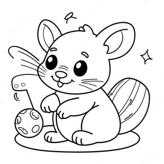 Cute Chinchilla Playing With Toys Coloring Page 23703-18779