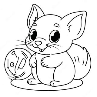 Cute Chinchilla Playing With Toys Coloring Page 23703-18780