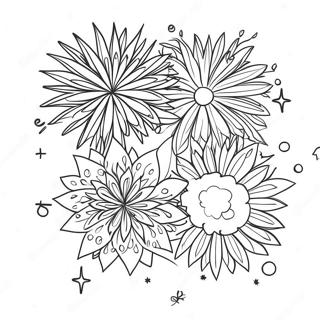 Festive New Year Fireworks Coloring Page 23723-18736