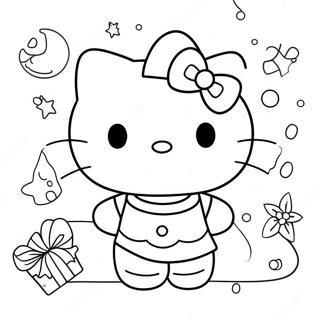 Glædelig Jul Hello Kitty Farvelægningsside 23772-18771