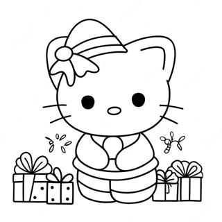 Glædelig Jul Hello Kitty Farvelægningsside 23772-18772