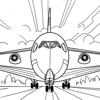 747 Airplane Coloring Pages