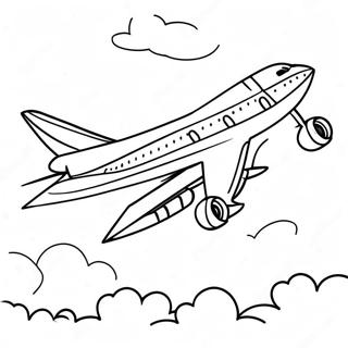 747 Airplane Flying High Coloring Page 23793-18797