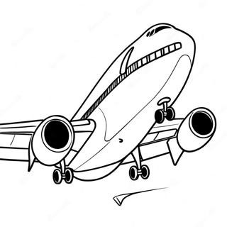 747 Airplane Flying High Coloring Page 23793-18799