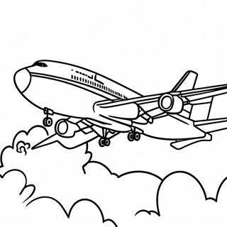 747 Airplane Flying High Coloring Page 23793-18800