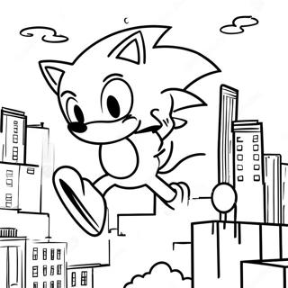 Sonic Swinging Through The City Coloring Page 23833-18829