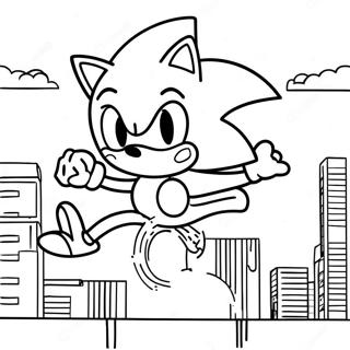 Sonic Swinging Through The City Coloring Page 23833-18830