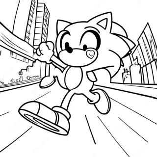 Sonic Swinging Through The City Coloring Page 23833-18832