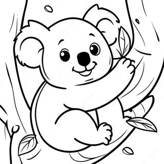 Cute Koala Climbing A Tree Coloring Page 23903-18873