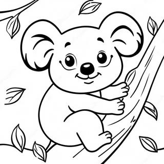 Cute Koala Climbing A Tree Coloring Page 23903-18874