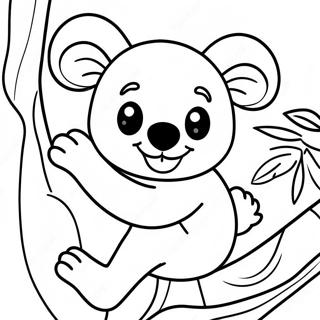 Cute Koala Climbing A Tree Coloring Page 23903-18875