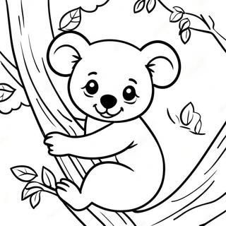 Cute Koala Climbing A Tree Coloring Page 23903-18876